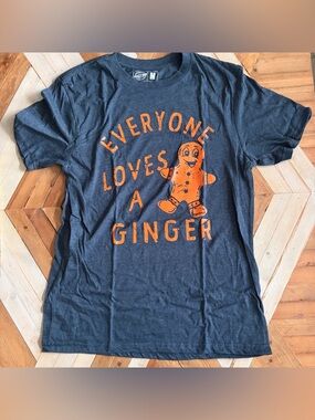 Everyone Loves a Ginger Graphic Tee - Navy Blue  with Orange Print